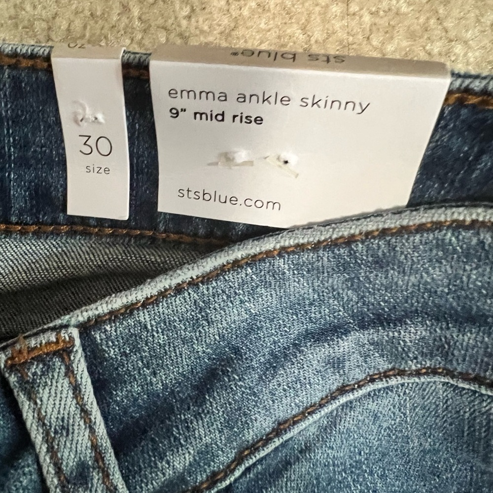 New‎ NWT STS BLUE jeans 30 Emma ankle skinny mid - Picture 5 of 14